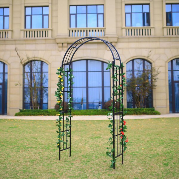 1. GO Steel Garden Arch, 7'6" High X 3'7" Wide, Garden Arbor For